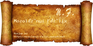 Mozolányi Félix névjegykártya